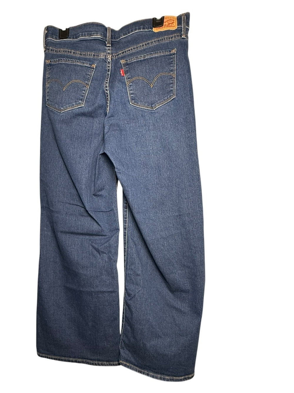 Levi's 318 Shaping Wide Leg Jeans Blue Stretch Denim Size 31 - Picture 3 of 8